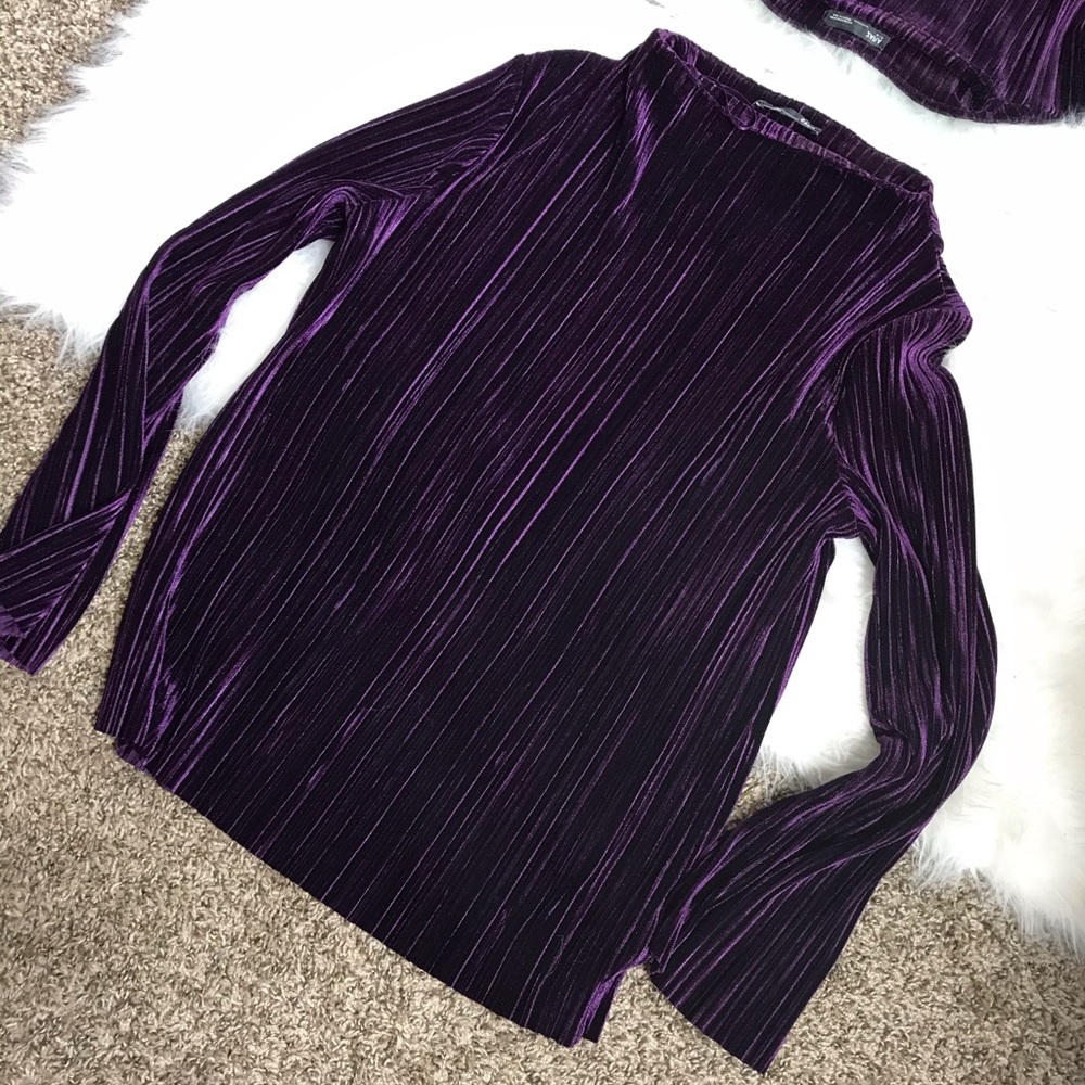 Purple velour top by Zara